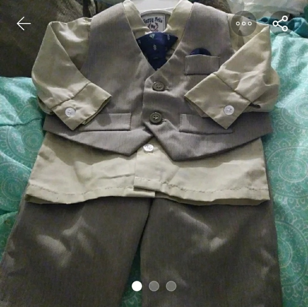 New Tan and Grey Baby Boy Suit